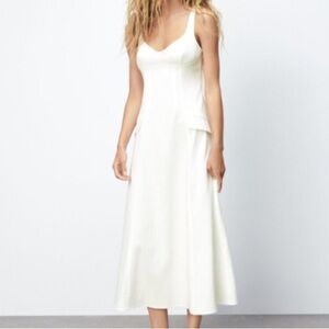 White Textured Midi Dress